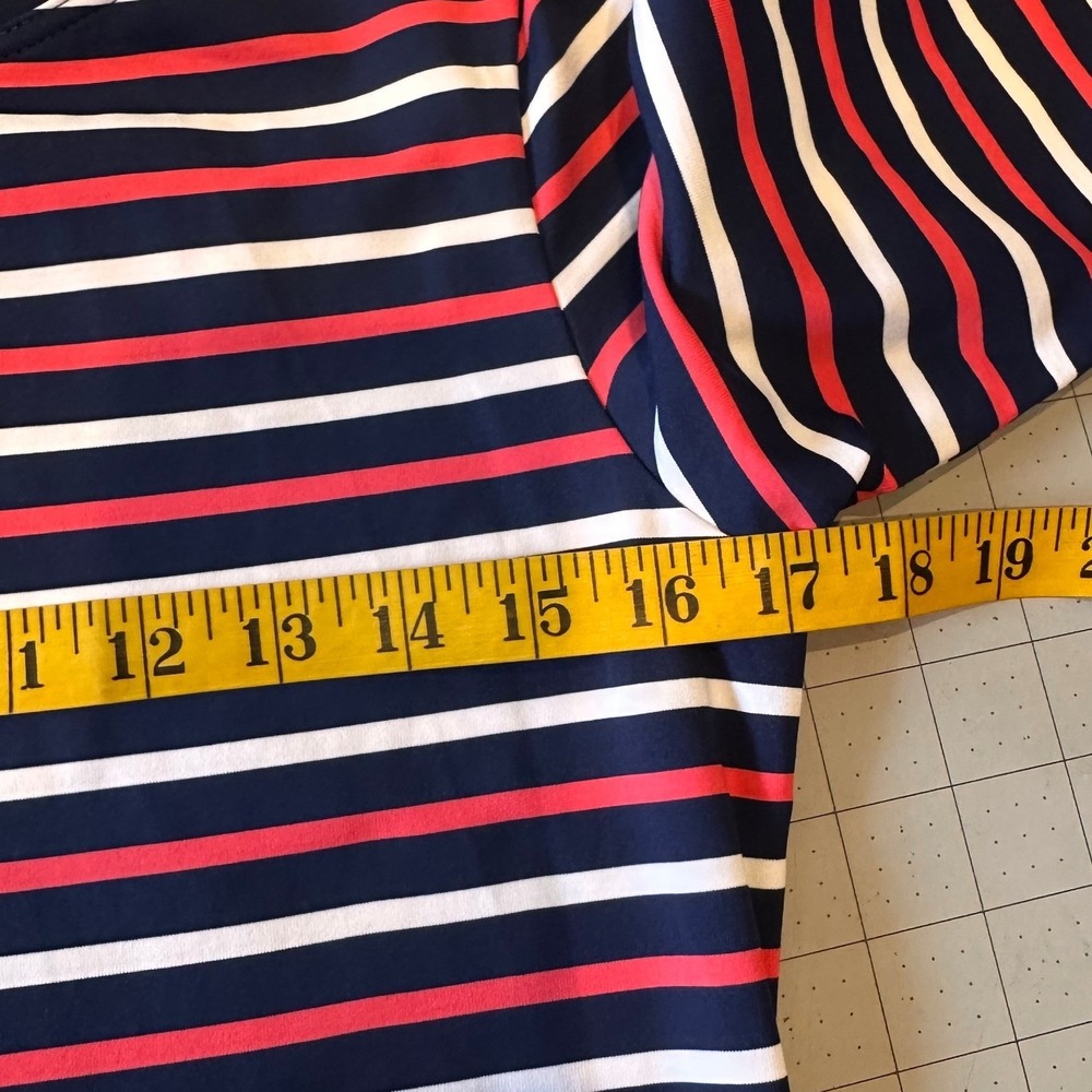 Saint James Propriano Anti UV Nautical stripe Sheath Dress Size8 Navy Pink White - Picture 7 of 11
